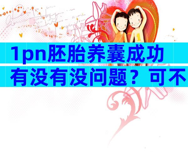 1pn胚胎养囊成功有没有没问题？可不可以一文读懂就清楚