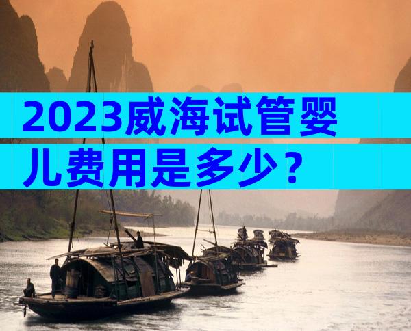 2023威海试管婴儿费用是多少？