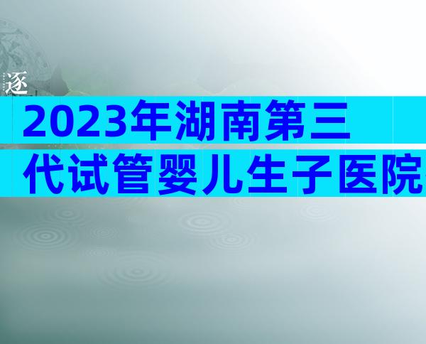 2023年湖南第三代试管婴儿生子医院排名在这