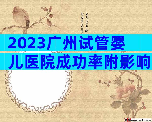 2023广州试管婴儿医院成功率附影响因素