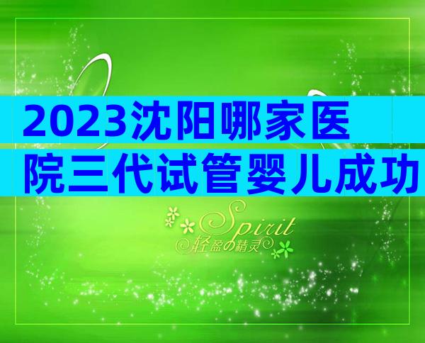 2023沈阳哪家医院三代试管婴儿成功率高？沈阳试管医院名单推荐