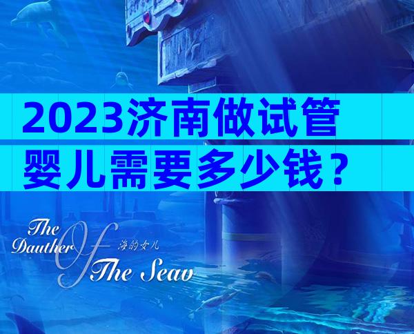 2023济南做试管婴儿需要多少钱？