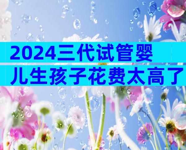 2024三代试管婴儿生孩子花费太高了!