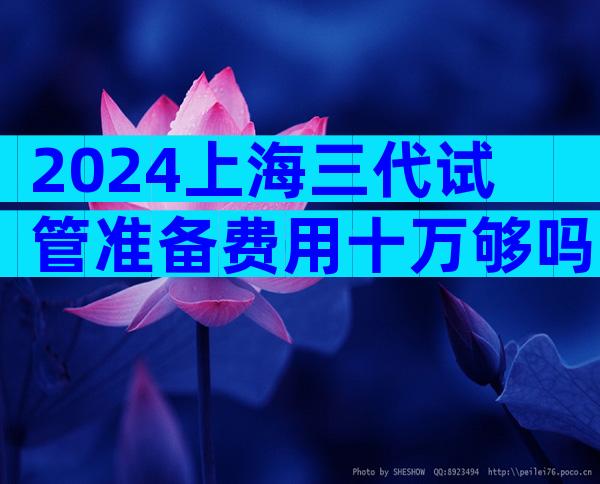 2024上海三代试管准备费用十万够吗？