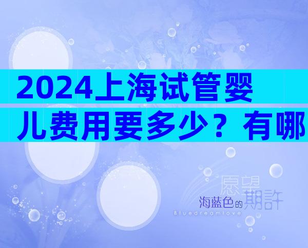 2024上海试管婴儿费用要多少？有哪些收费的项目？