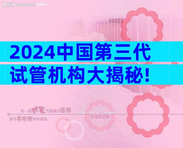 2024中国第三代试管机构大揭秘!