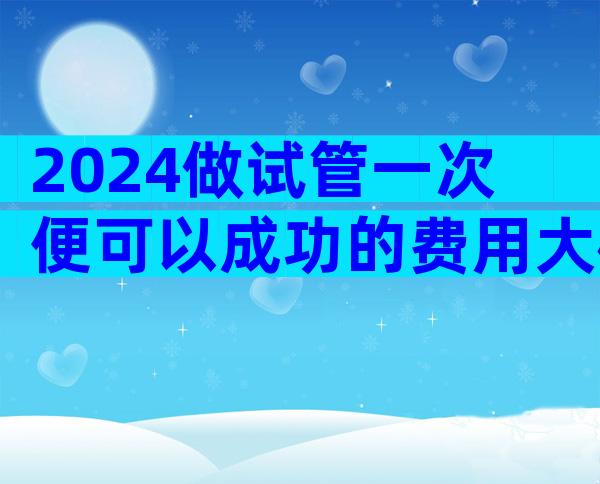 2024做试管一次便可以成功的费用大概是多少？