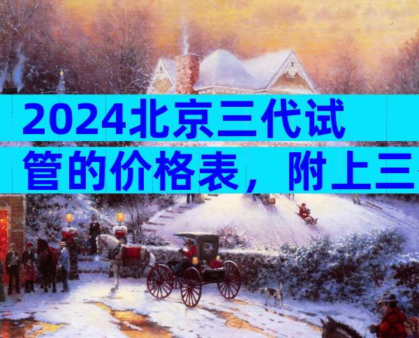 2024北京三代试管的价格表，附上三代费用清单？
