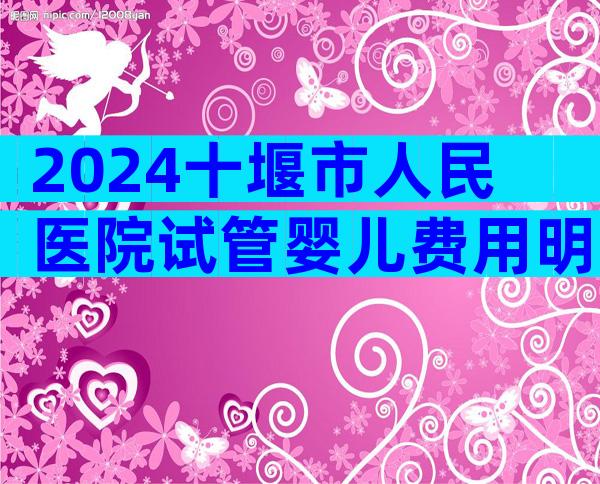 2024十堰市人民医院试管婴儿费用明细,价格多少心中有数