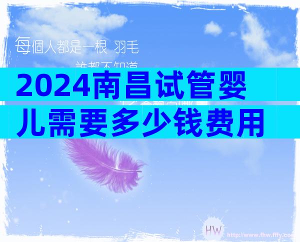 2024南昌试管婴儿需要多少钱费用