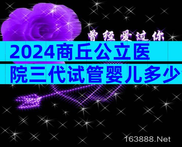 2024商丘公立医院三代试管婴儿多少钱？一次性算清所有账