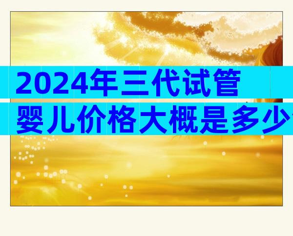 2024年三代试管婴儿价格大概是多少钱？附高龄试管费用介绍