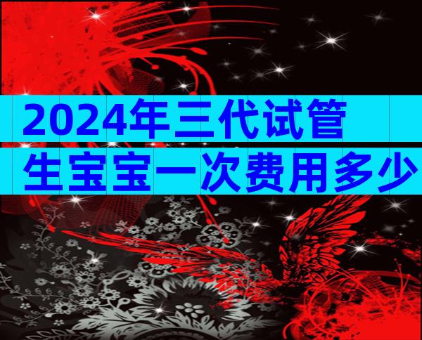 2024年三代试管生宝宝一次费用多少