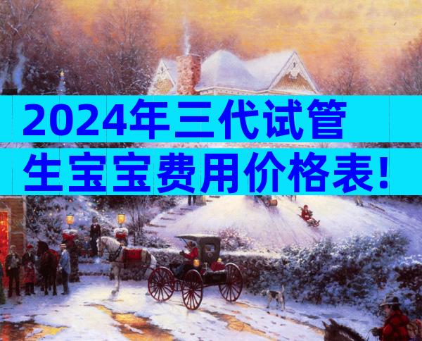 2024年三代试管生宝宝费用价格表!