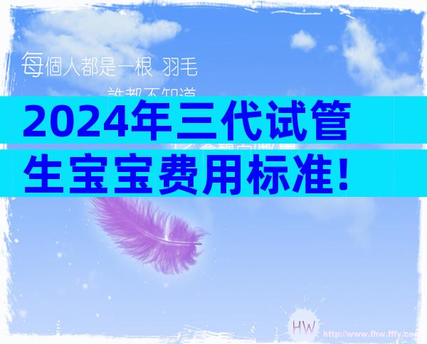 2024年三代试管生宝宝费用标准!
