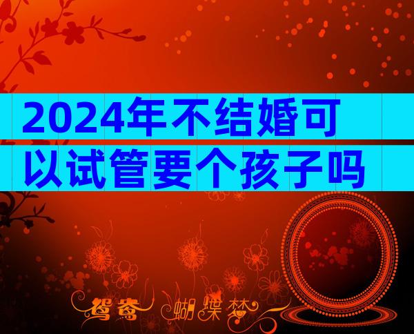 2024年不结婚可以试管要个孩子吗