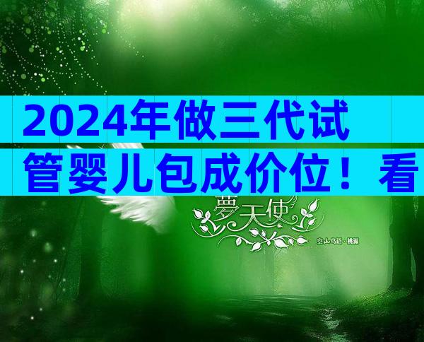 2024年做三代试管婴儿包成价位！看了就明白了
