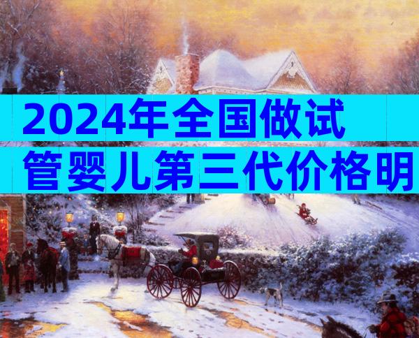 2024年全国做试管婴儿第三代价格明细出炉,做试管多少钱一次