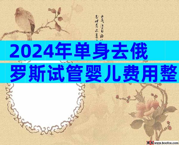 2024年单身去俄罗斯试管婴儿费用整理