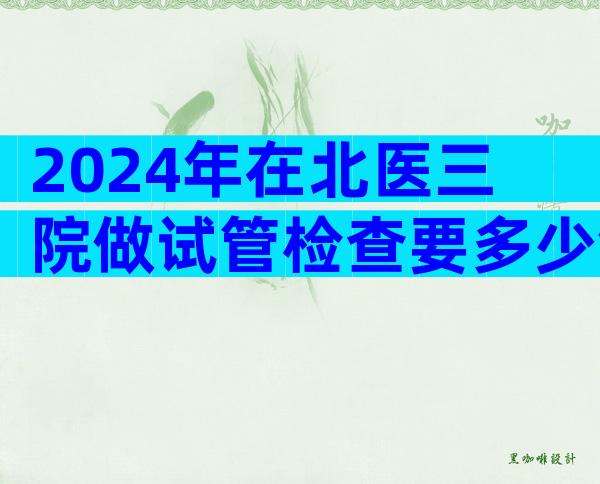 2024年在北医三院做试管检查要多少钱？能否医保报销？