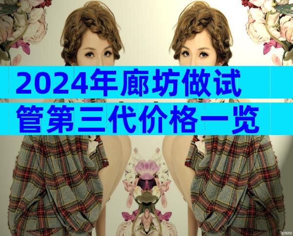 2024年廊坊做试管第三代价格一览