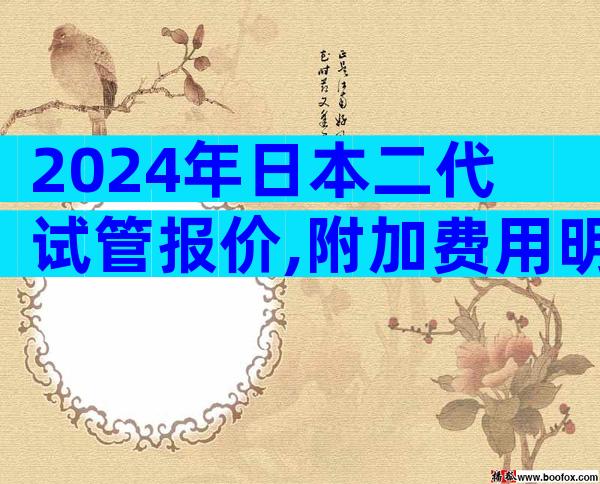 2024年日本二代试管报价,附加费用明细