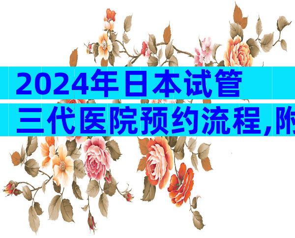 2024年日本试管三代医院预约流程,附必要资料明细
