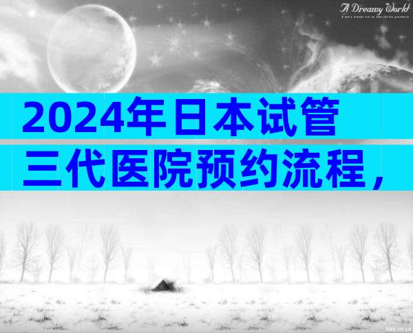 2024年日本试管三代医院预约流程，附必要资料明细