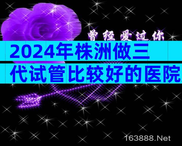 2024年株洲做三代试管比较好的医院成功率
