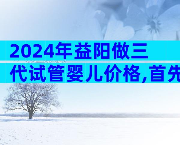 2024年益阳做三代试管婴儿价格,首先了解好费用上的预算
