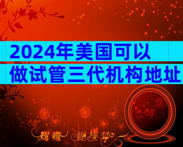 2024年美国可以做试管三代机构地址,—前期准备怎么做