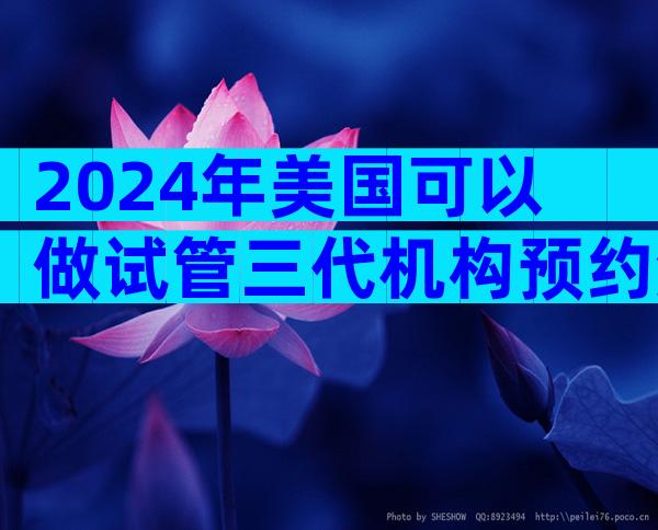 2024年美国可以做试管三代机构预约流程,发展了哪些技术