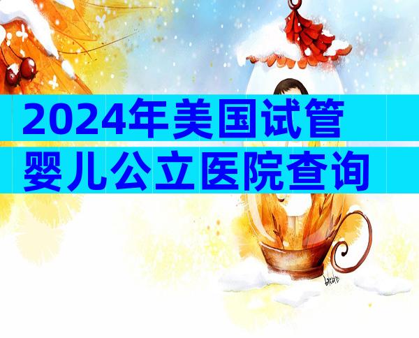 2024年美国试管婴儿公立医院查询