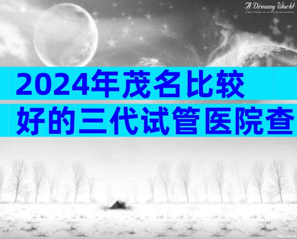 2024年茂名比较好的三代试管医院查询