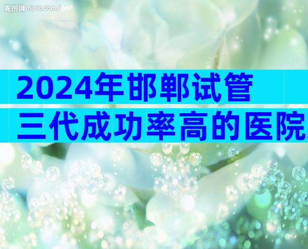 2024年邯郸试管三代成功率高的医院怎么选择？医院排名情况怎样
