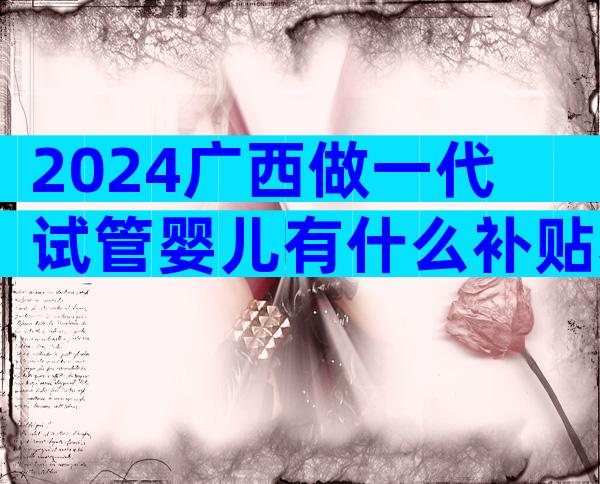 2024广西做一代试管婴儿有什么补贴和优惠？