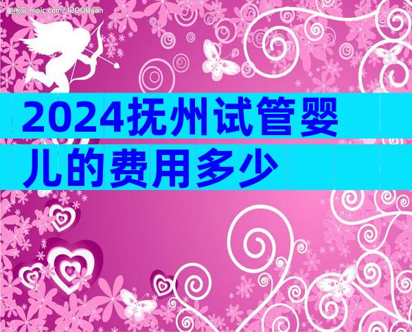 2024抚州试管婴儿的费用多少