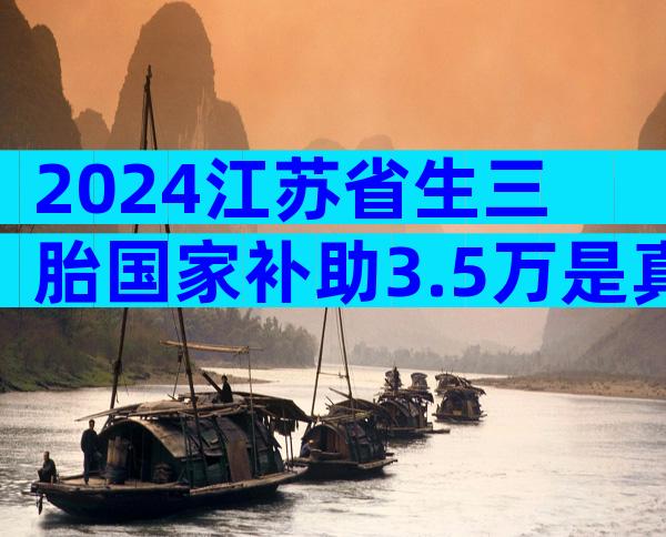 2024江苏省生三胎国家补助3.5万是真的吗？来看看补贴政策文件说明