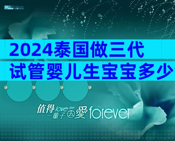 2024泰国做三代试管婴儿生宝宝多少钱附带省钱攻略