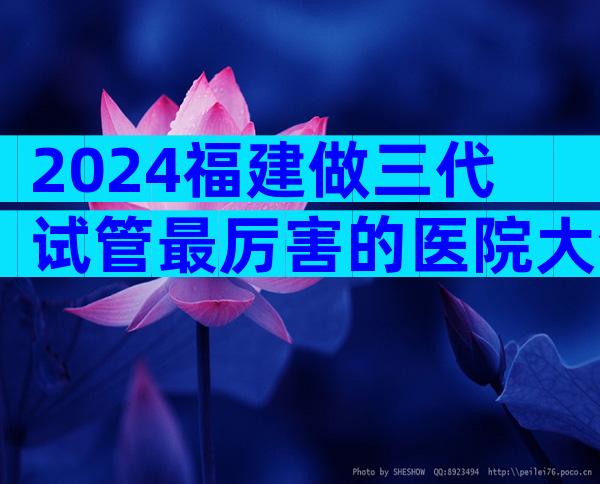 2024福建做三代试管最厉害的医院大全