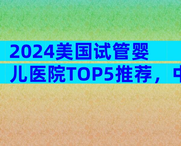 2024美国试管婴儿医院TOP5推荐，中高端家庭专属方案揭秘