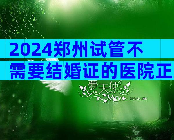 2024郑州试管不需要结婚证的医院正规吗