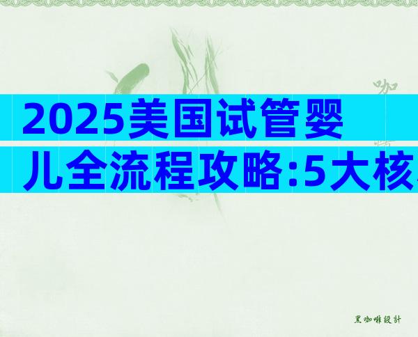 2025美国试管婴儿全流程攻略:5大核心步骤+3大避坑秘诀