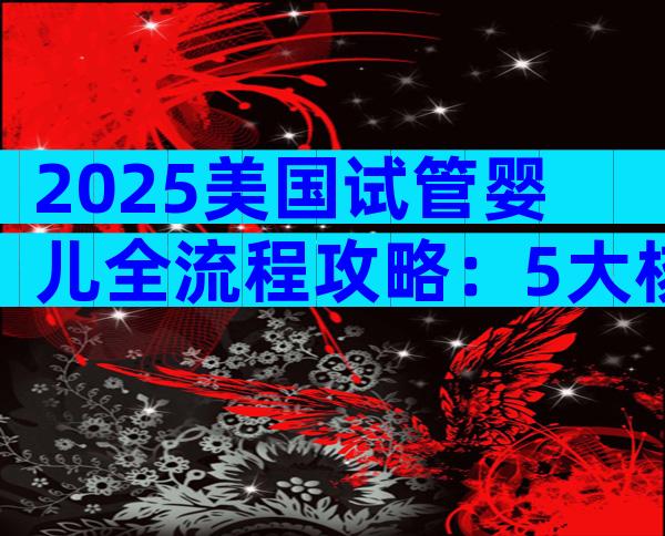 2025美国试管婴儿全流程攻略：5大核心步骤+3大避坑秘诀