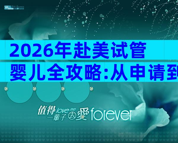 2026年赴美试管婴儿全攻略:从申请到落地的6大关键节点