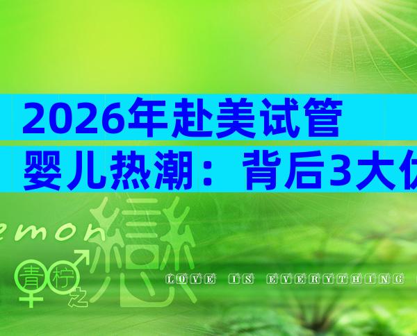 2026年赴美试管婴儿热潮：背后3大优势全解析