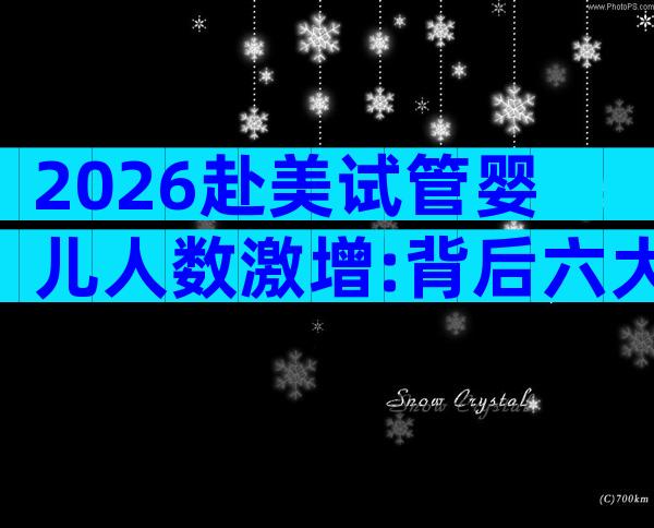 2026赴美试管婴儿人数激增:背后六大关键因素揭秘