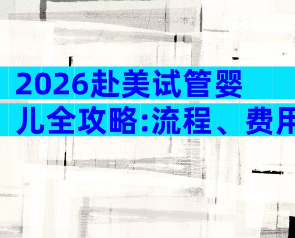 2026赴美试管婴儿全攻略:流程、费用与医院推荐一站式指南
