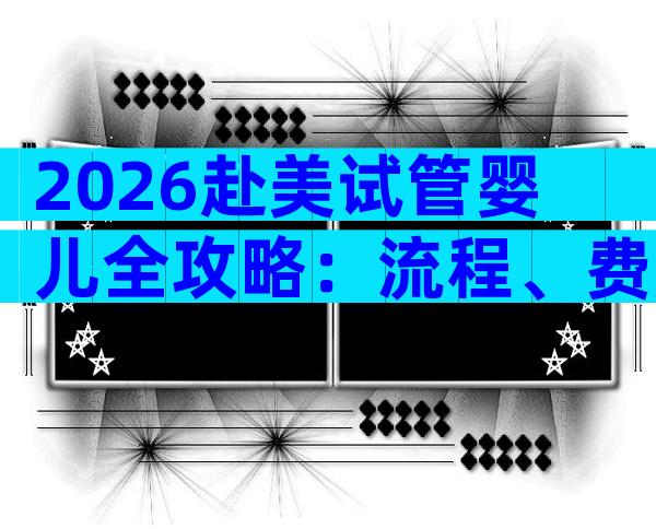 2026赴美试管婴儿全攻略：流程、费用与医院推荐一站式指南