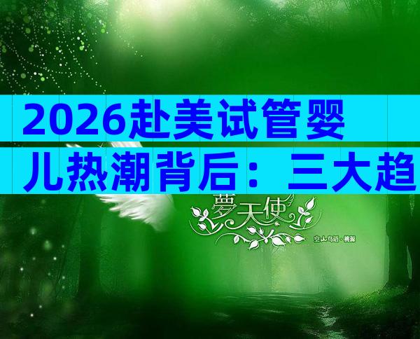 2026赴美试管婴儿热潮背后：三大趋势与关键变化全解析